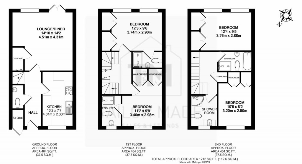 Floorplans For Room 2 - Silken Court, Nuneaton Warwickshire CV11 5NN - DOUBLE ENSUITE ROOM BILLS INC