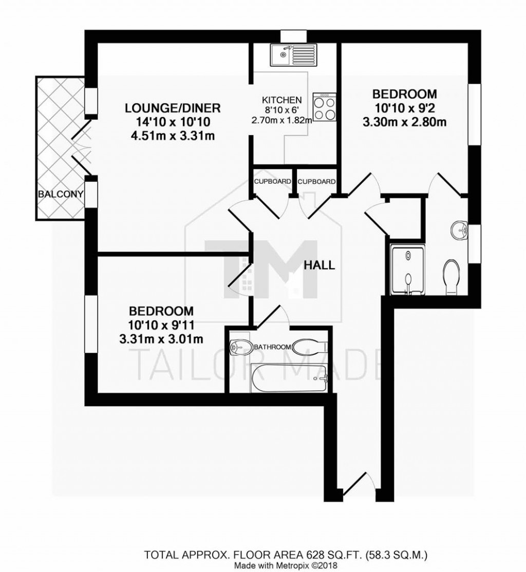 Floorplans For Philmont Court, Coventry - MODERN TOP FLOOR APARTMENT