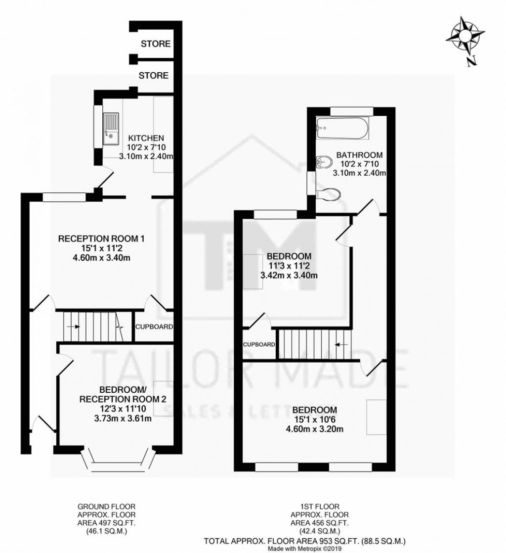 Floorplans For Blackberry Lane, Coventry - RECENTLY REFURBISHED END OF TERRACE