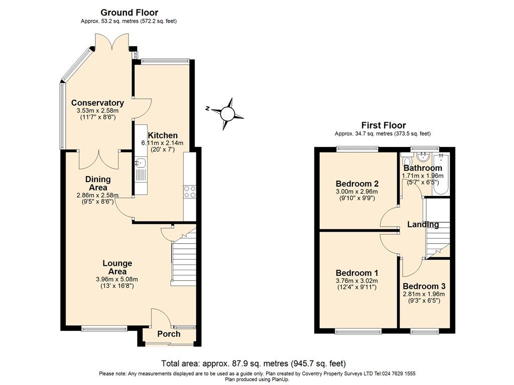 Floorplans For The Triangle, Allesley, Coventry - Extended