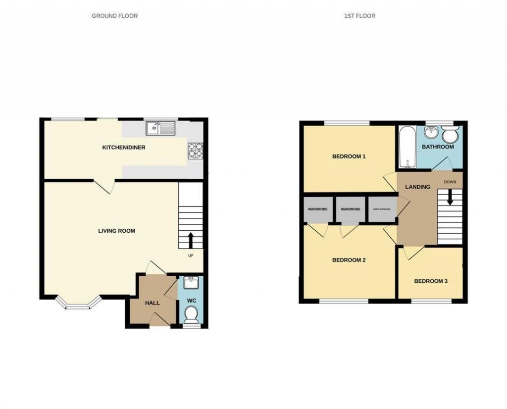 Floorplans For Madeira Croft, Chapelfields, Coventry - 3 Bedroom Semi, Driveway and Garage