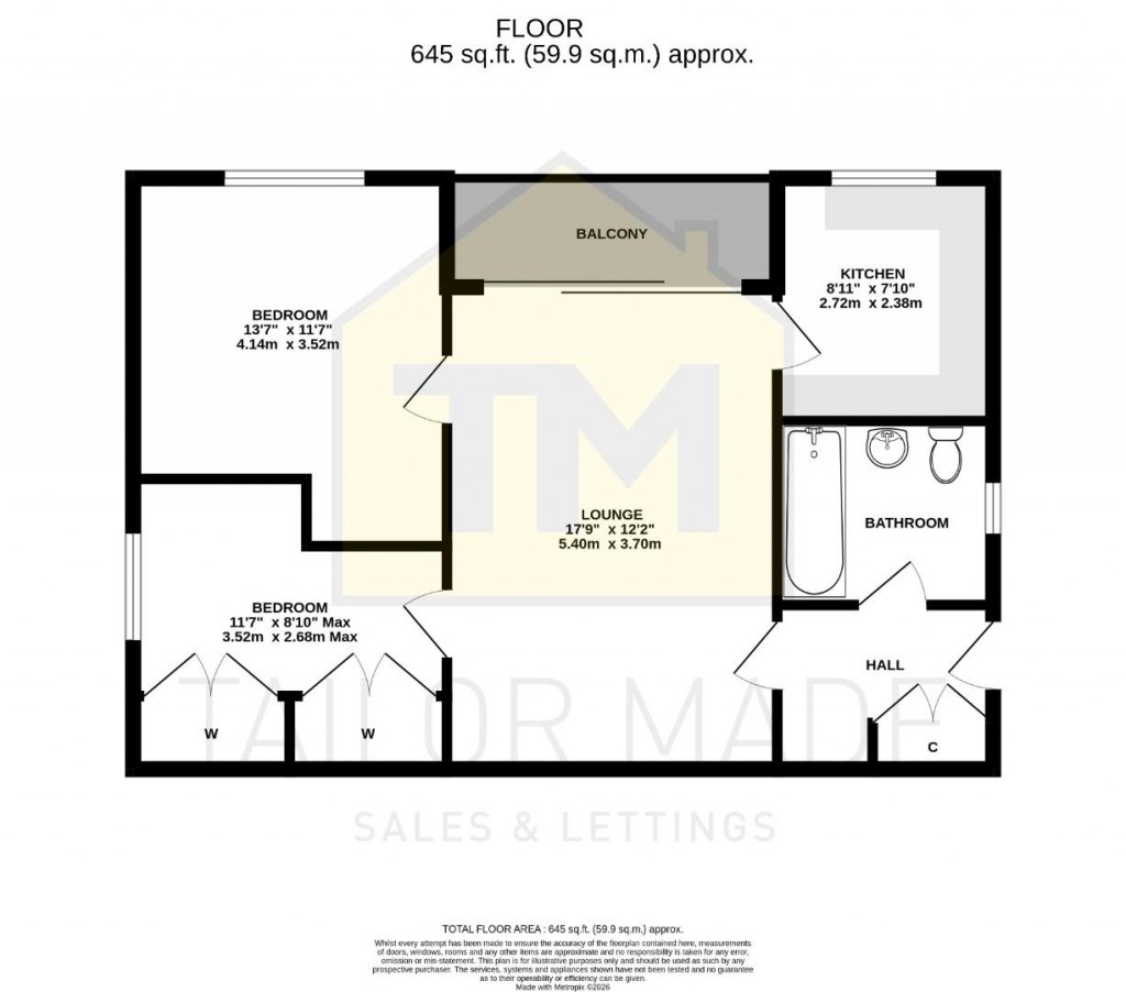 Floorplans For Chaddesley Court, Nod Rise, Coventry